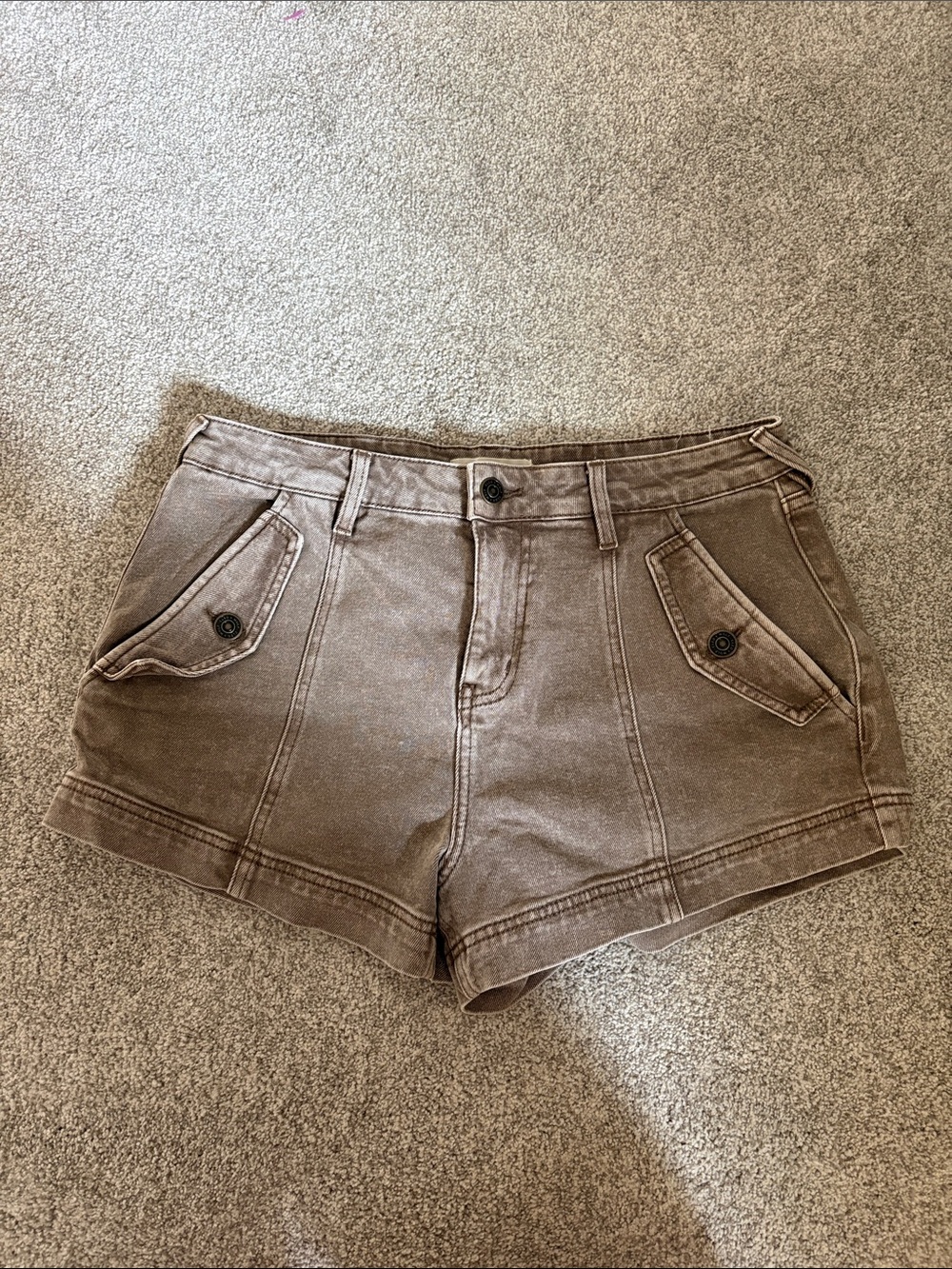 High-Rise Brown Jean Shorts